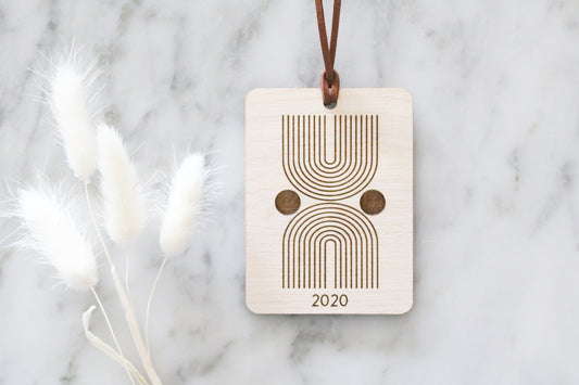 mid century modern wood christmas ornament | 03