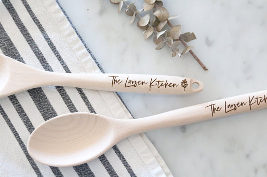 personalized wooden kitchen spoon