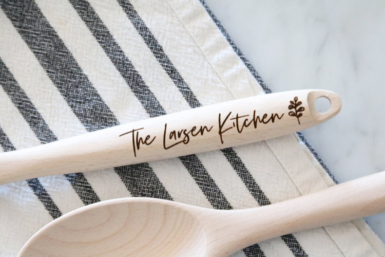 personalized wooden kitchen spoon