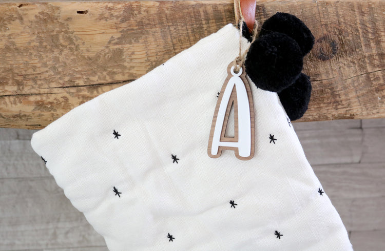 custom stocking letter tag