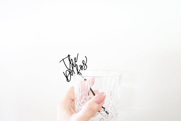 custom hand lettered calligraphy drink stir sticks
