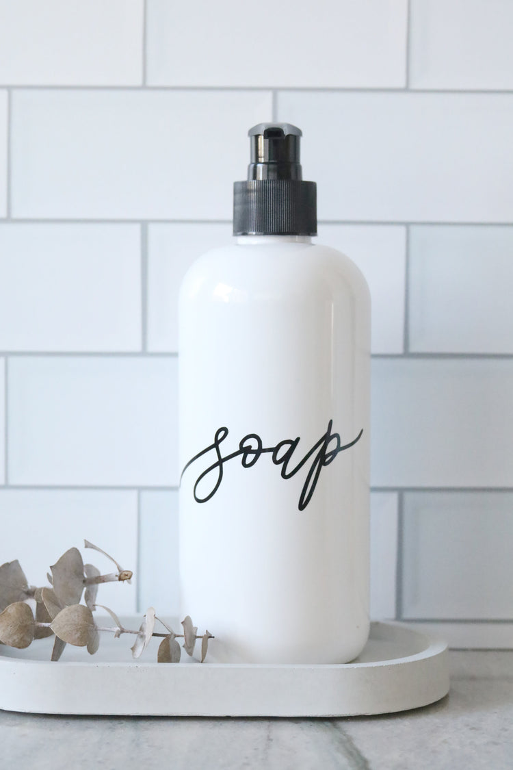 ADD-ON custom calligraphy white soap dispenser
