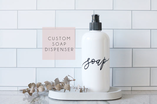 ADD-ON custom calligraphy white soap dispenser