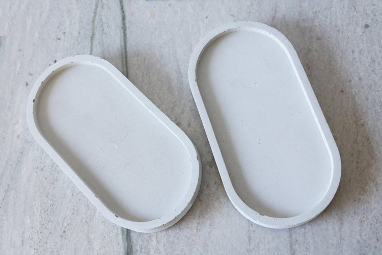 soap dispenser concrete dish tray