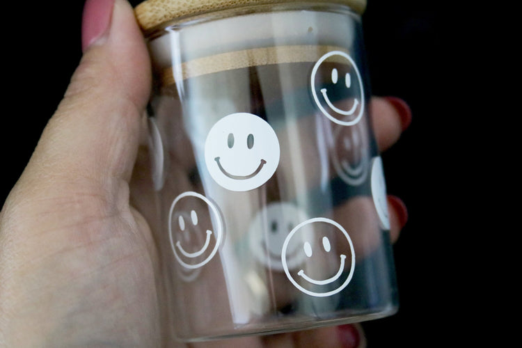 smiley face stash jar | 2 sizes