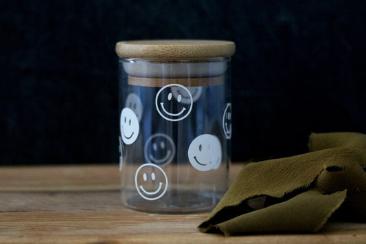 happy face stash jar | 2 sizes