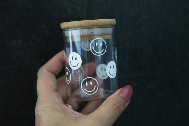 happy face stash jar | 2 sizes