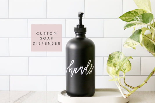 ADD-ON custom calligraphy black soap dispenser