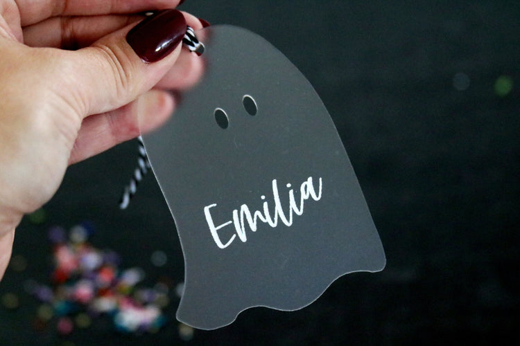 custom ghost halloween name tag
