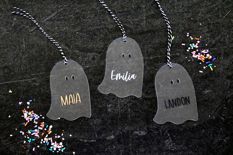 custom ghost halloween name tag