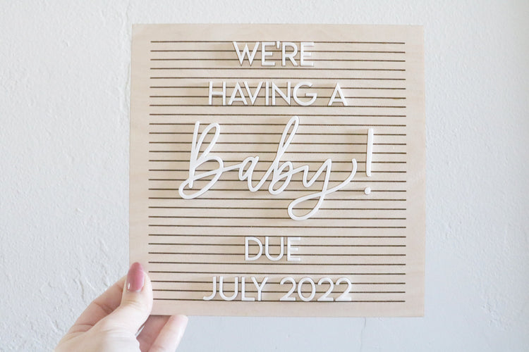custom faux wood letter board | baby announcement