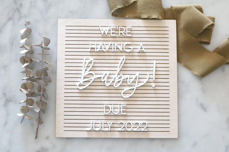 custom faux wood letter board | baby announcement
