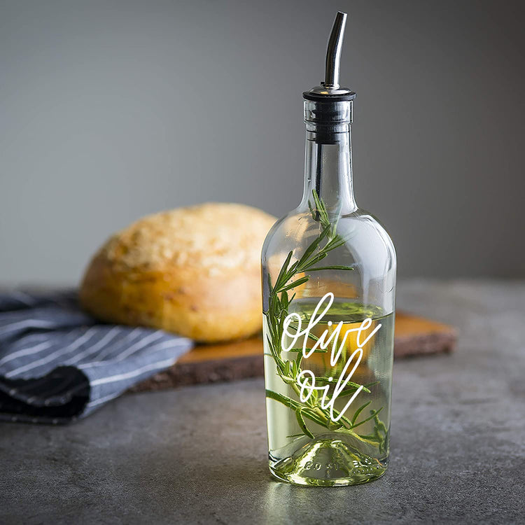 custom calligraphy clear olive oil bottle | choose your lettering