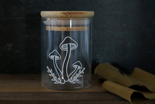 floral mushroom stash jar | 2 sizes