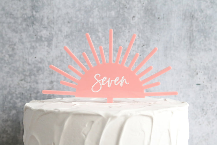 custom sun burst acrylic cake topper | CHOOSE YOUR NUMBER