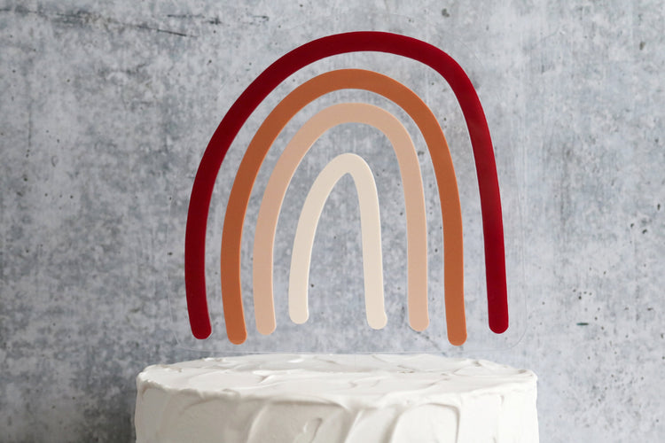 rainbow acrylic cake topper