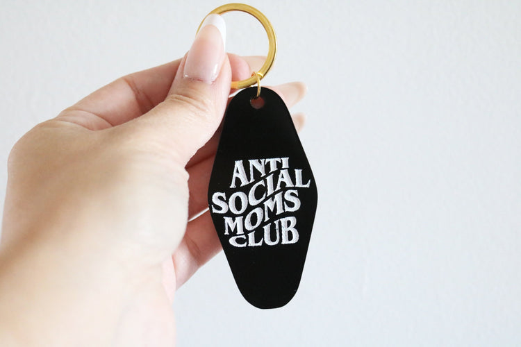 anti social moms club motel keychain | CHOOSE YOUR COLOR