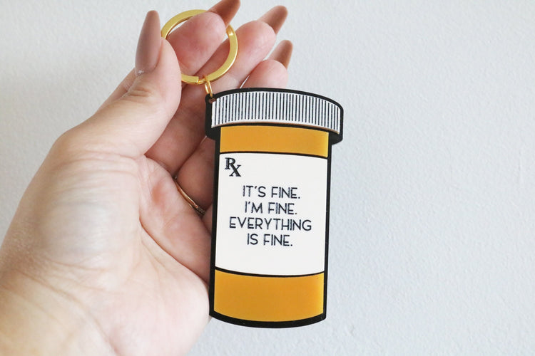 custom prescription bottle keychain | CHOOSE YOUR TEXT