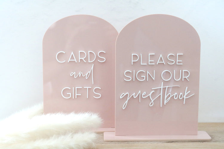 acrylic arch guestbook sign | acrylic wedding sign | wedding decor | arched | wedding reception | acrylic | gift table | card table | book