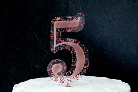 single number double layer acrylic cake topper | CHOOSE YOUR NUMBER