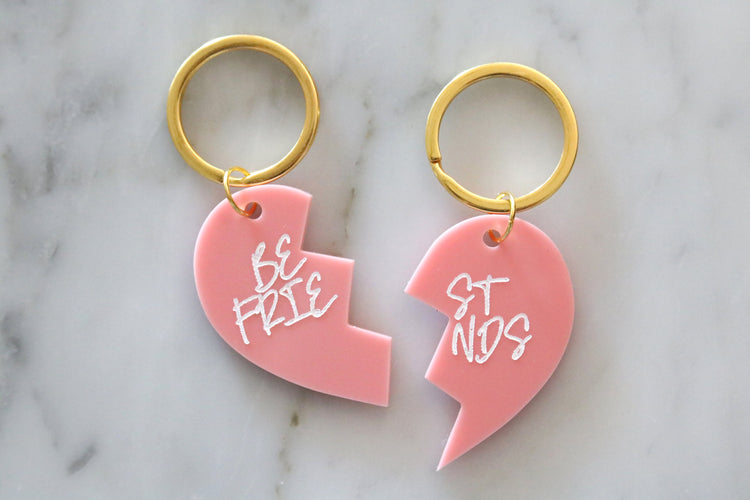 colorful best friends heart keychain | CHOOSE YOUR COLOR