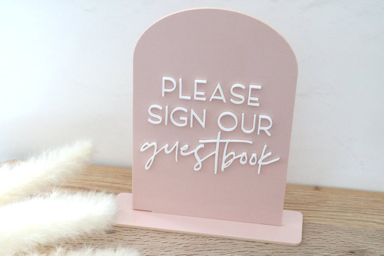 acrylic arch guestbook sign | acrylic wedding sign | wedding decor | arched | wedding reception | acrylic | gift table | card table | book