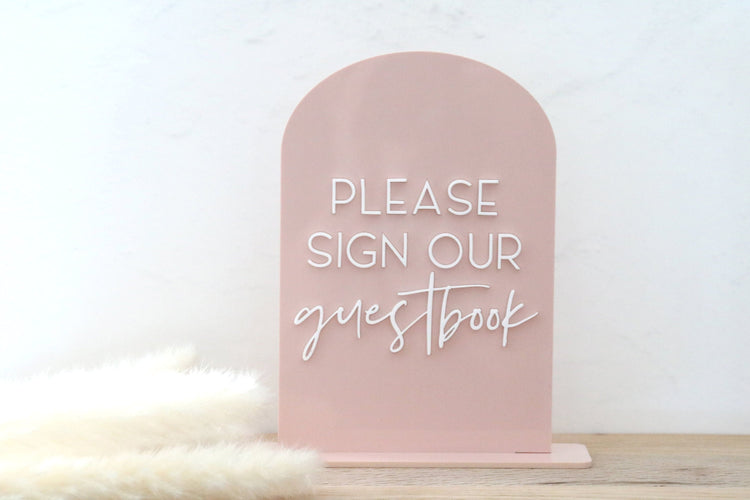 acrylic arch guestbook sign | acrylic wedding sign | wedding decor | arched | wedding reception | acrylic | gift table | card table | book