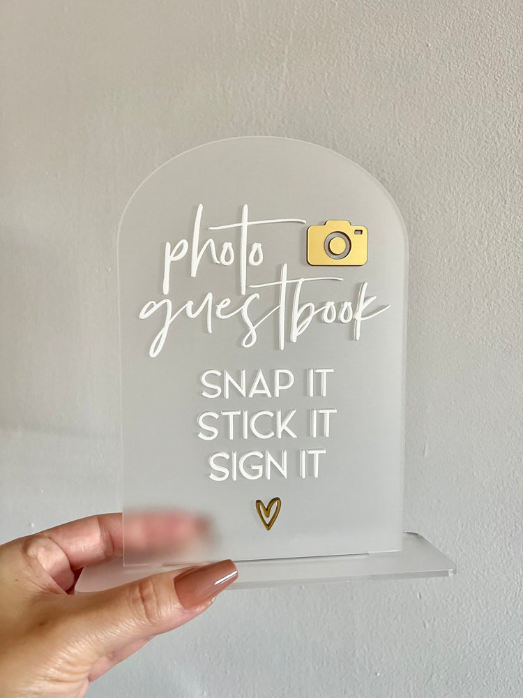 acrylic arch photo guestbook sign | CHOOSE YOUR COLOR