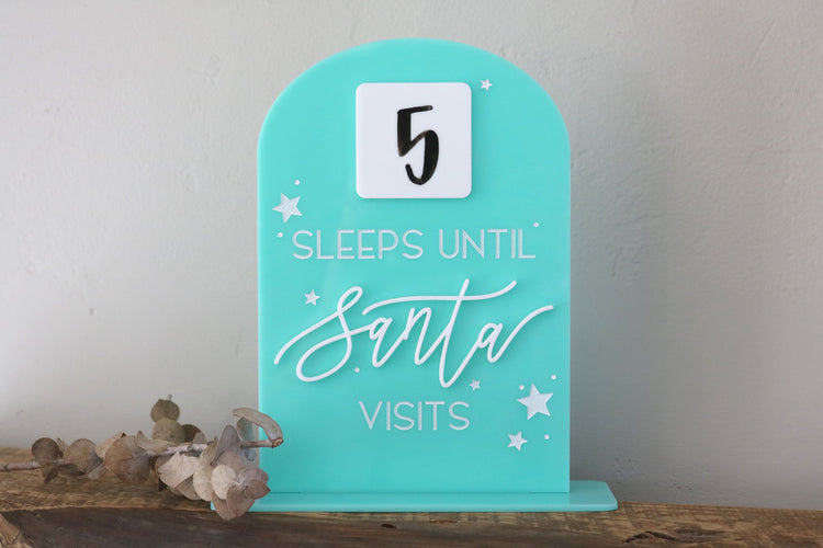 acrylic arch christmas santa visits countdown sign
