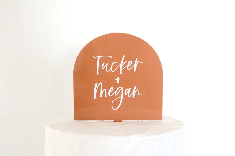 custom arch acrylic cake topper | CHOOSE YOUR COLOR