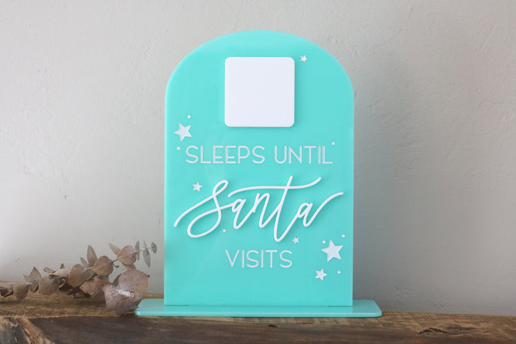 acrylic arch christmas santa visits countdown sign