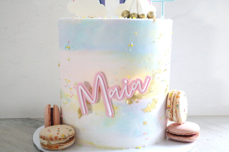 custom name double layer acrylic birthday cake charm | cake topper | birthday party | dessert table | personalized | choose your color