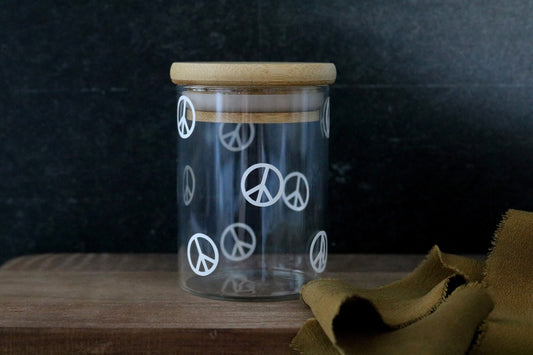 peace sign stash jar | 2 SIZES