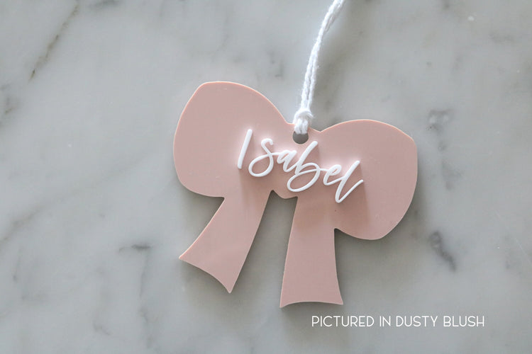 custom ribbon acrylic basket name tag | CHOOSE YOUR COLOR
