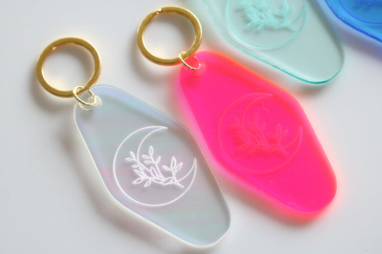 floral moon motel keychain | CHOOSE YOUR COLOR