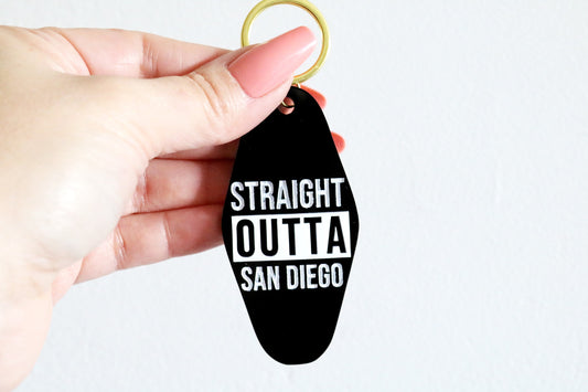 custom straight outta motel keychain | CHOOSE YOUR COLOR