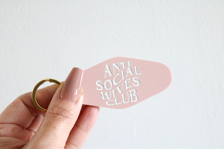 anti social wives club motel keychain | CHOOSE YOUR COLOR
