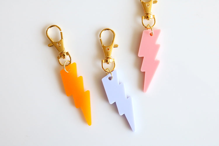 colorful lightening bolt keychain | CHOOSE YOUR COLOR