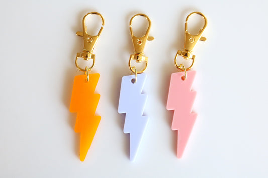 colorful lightening bolt keychain | CHOOSE YOUR COLOR