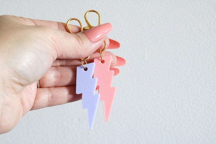 colorful lightening bolt keychain | CHOOSE YOUR COLOR