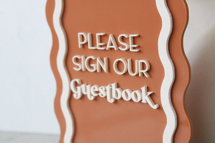 wavy cards and gifts sign | guestbook sign | custom sign | CHOOSE YOUR COLOR