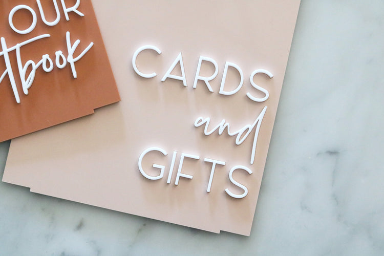 acrylic half arch cards and gifts sign | CHOOSE YOUR COLOR