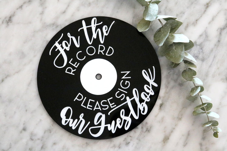 acrylic faux record guestbook sign