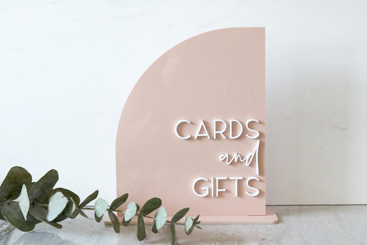 acrylic half arch cards and gifts sign | CHOOSE YOUR COLOR