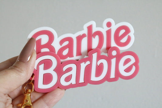 custom barbie inspired name bag tag keychain