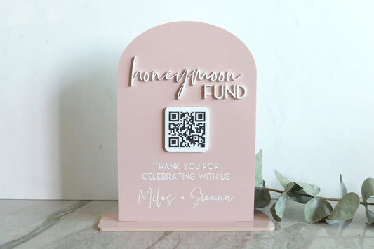 acrylic honeymoon fund sign | CHOOSE YOUR COLOR