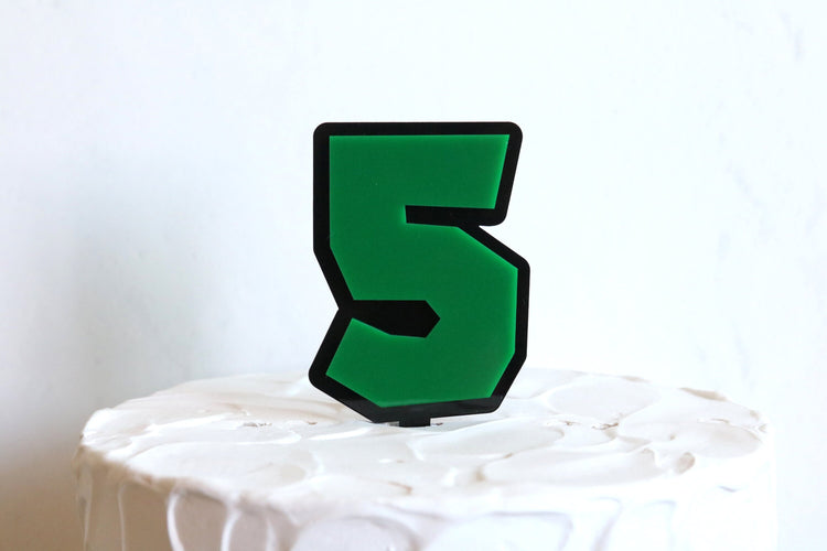 super mario inspired birthday acrylic number cake topper | CHOOSE YOUR NUMBER