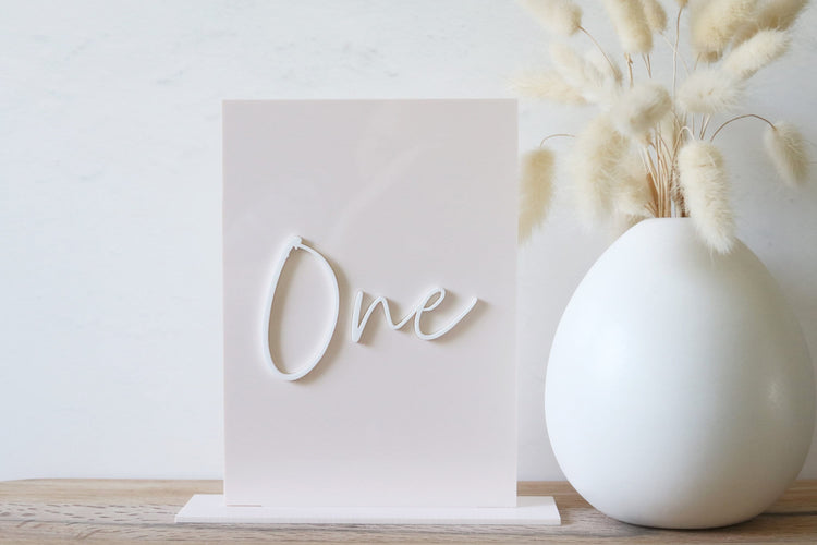 acrylic rectangle table number signs | CHOOSE YOUR COLOR