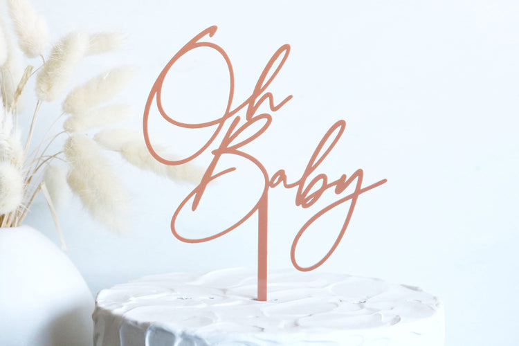 oh baby acrylic cake topper | CHOOSE YOUR COLOR