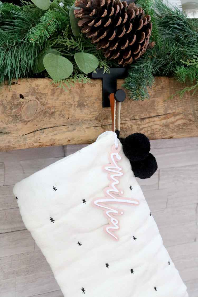 custom stocking name tag | name ornament | name gift tag | christmas ornament | monogram | personalized | christmas gift | stocking stuffer